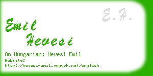 emil hevesi business card